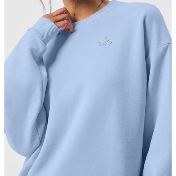 Alo Accolade Crew Neck Pullover NWT Seashell Blue - Picture 5 of 6